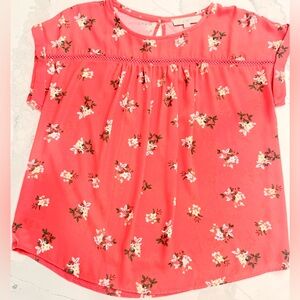 LOFT- Women’s Size L Short Sleeve Casual/Dressy Floral Blouse